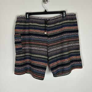 Tribal Aztec Baja Men’s Size L Shorts Boho Festival Hippie Grunge Natural Cotton